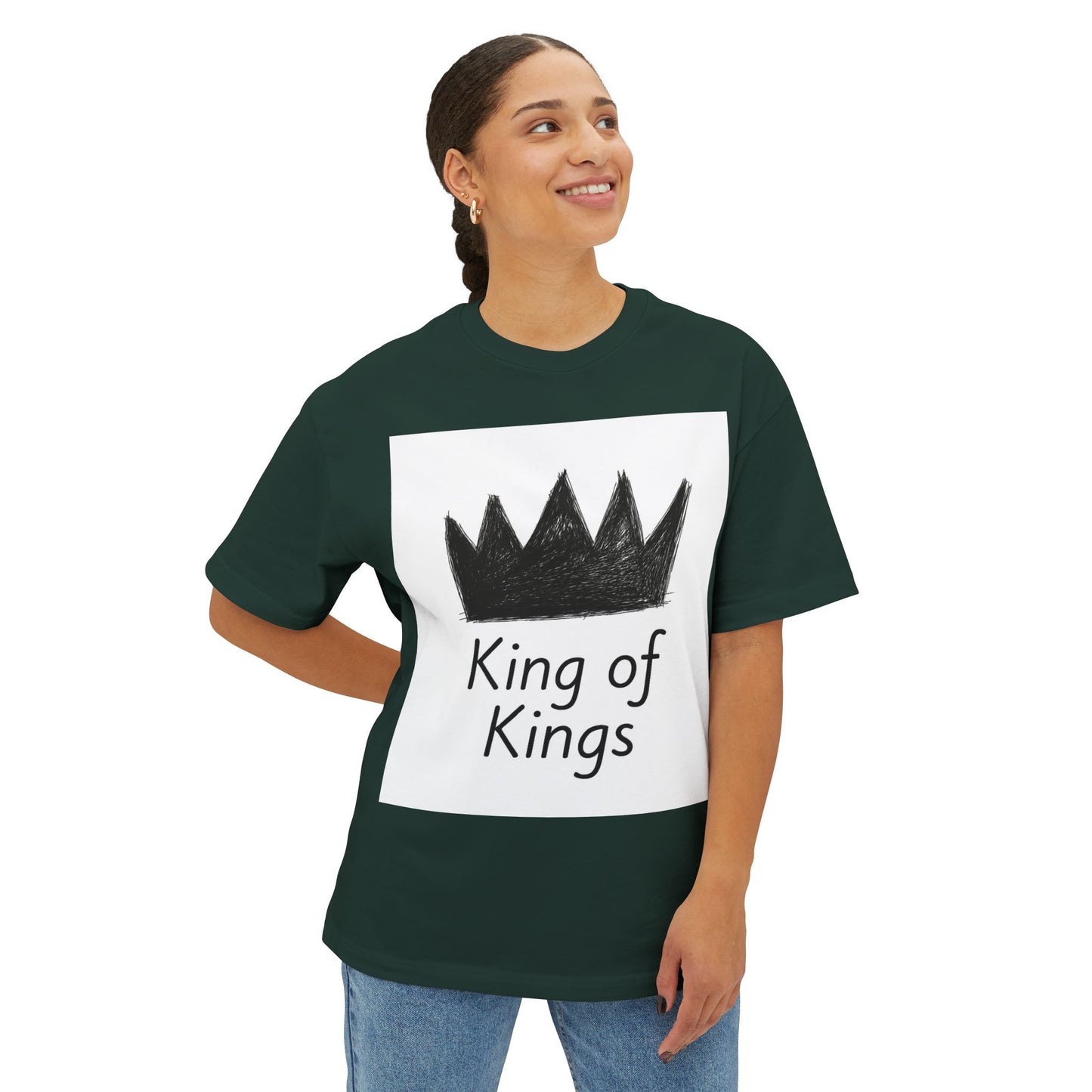 King of Kings Oversized Tee, Unisex T-Shirt, Casual Wear, Graphic Tee, Gift for Him/Her, Church or Celebration Apparel