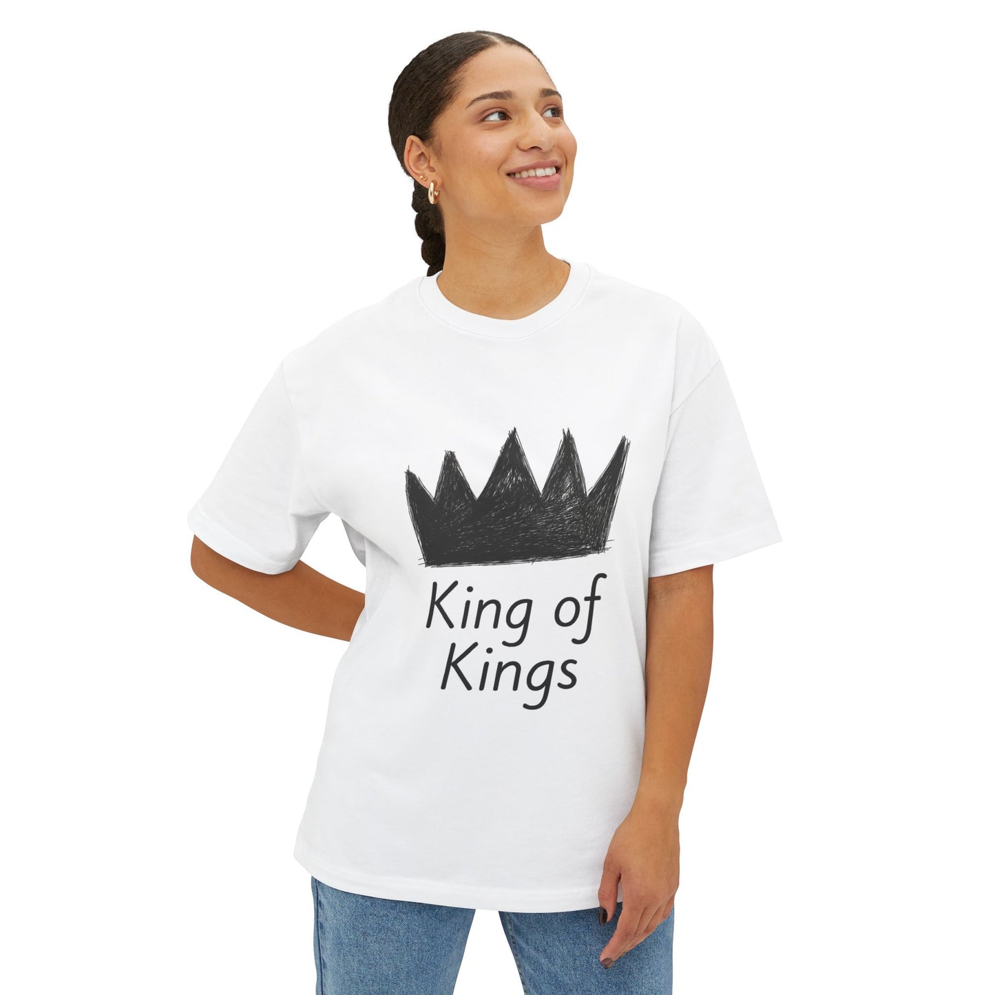 King of Kings Oversized Tee, Unisex T-Shirt, Casual Wear, Graphic Tee, Gift for Him/Her, Church or Celebration Apparel