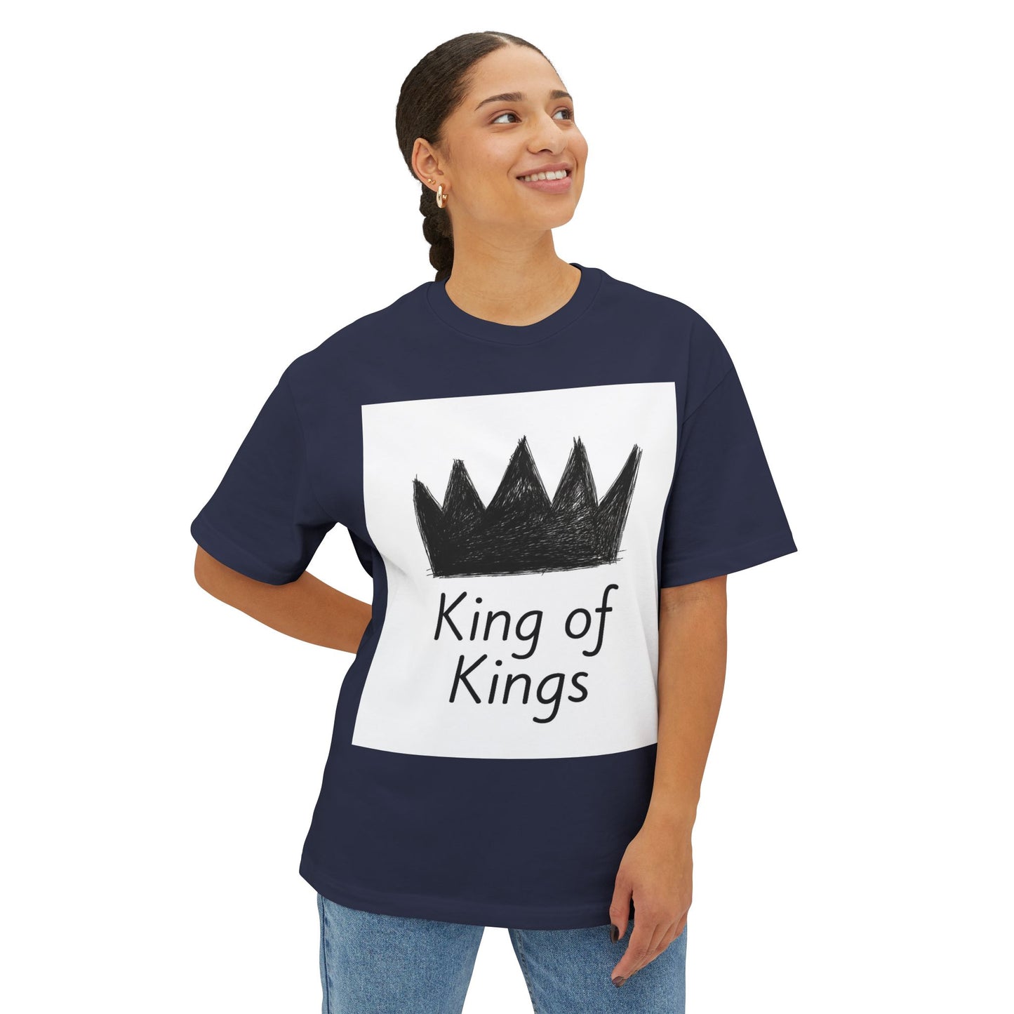 King of Kings Oversized Tee, Unisex T-Shirt, Casual Wear, Graphic Tee, Gift for Him/Her, Church or Celebration Apparel