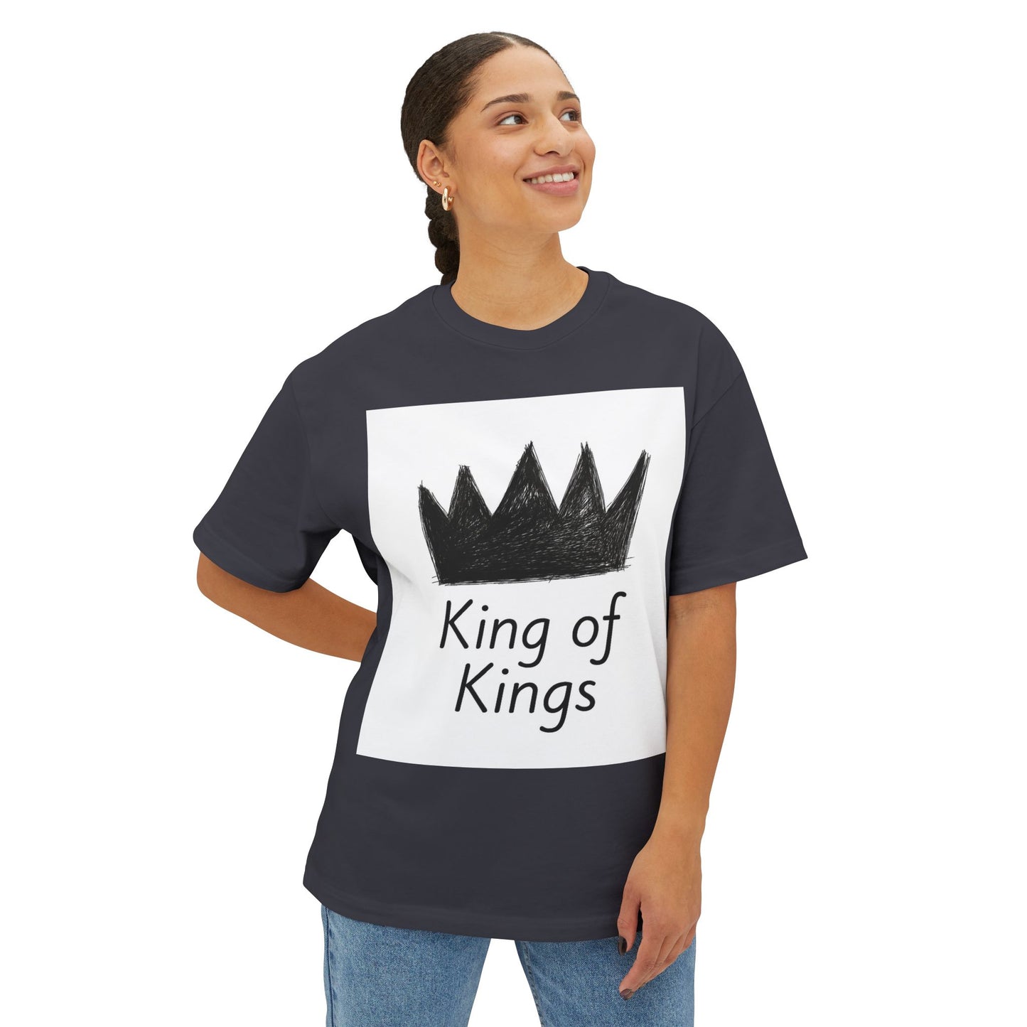 King of Kings Oversized Tee, Unisex T-Shirt, Casual Wear, Graphic Tee, Gift for Him/Her, Church or Celebration Apparel
