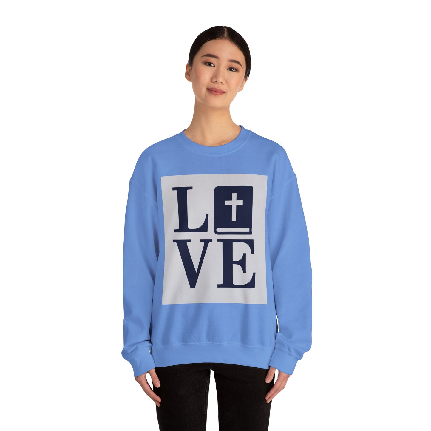 Faith-Inspired Love Crewneck Sweatshirt, Inspirational Gift for Him & Her, Cozy Religious Apparel, Perfect for Church & Special Occasions