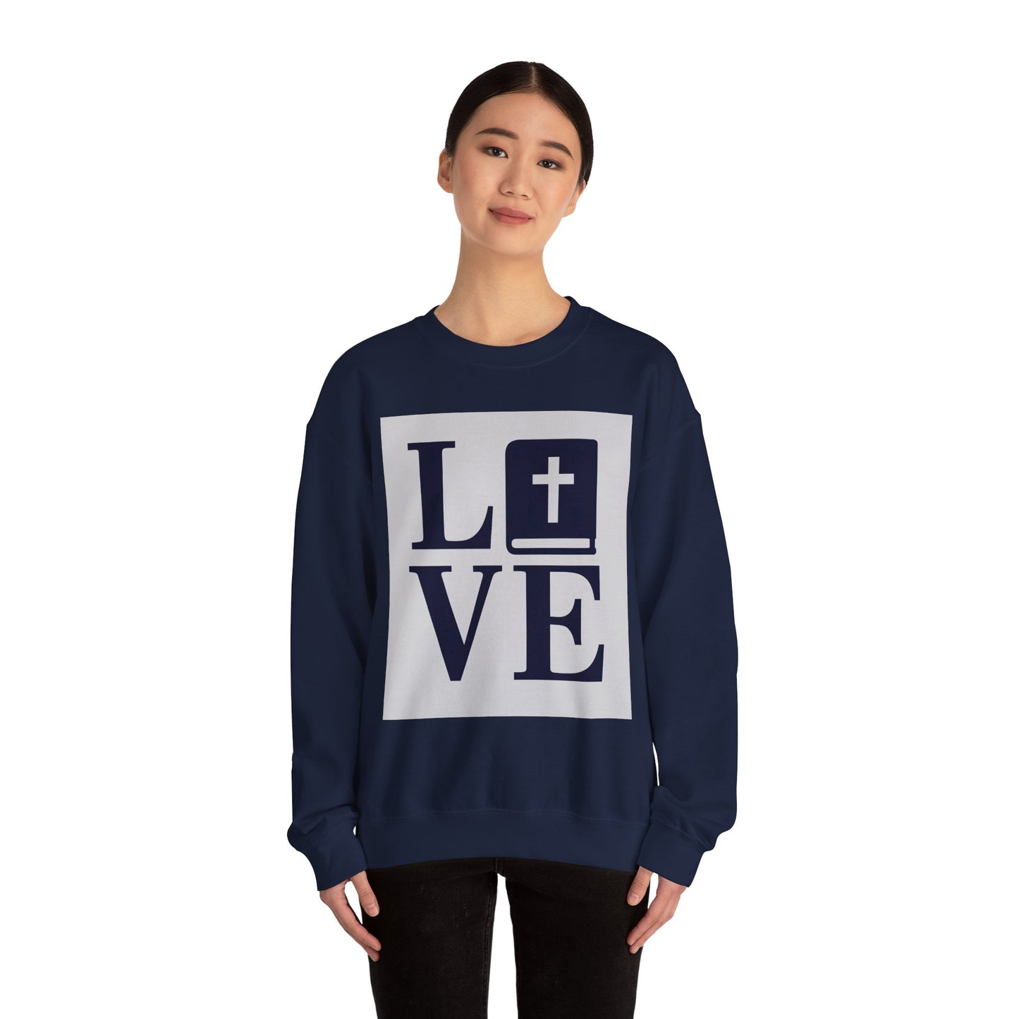 Faith-Inspired Love Crewneck Sweatshirt, Inspirational Gift for Him & Her, Cozy Religious Apparel, Perfect for Church & Special Occasions