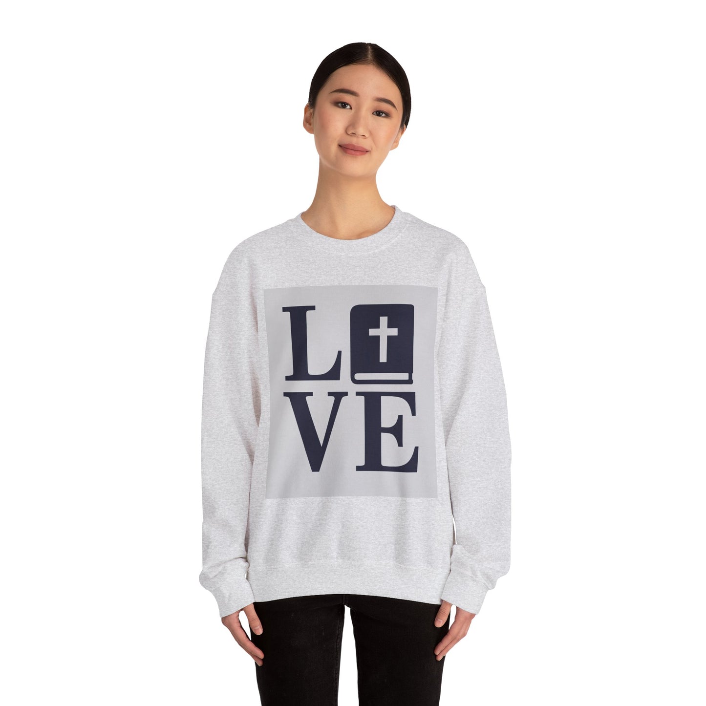 Faith-Inspired Love Crewneck Sweatshirt, Inspirational Gift for Him & Her, Cozy Religious Apparel, Perfect for Church & Special Occasions