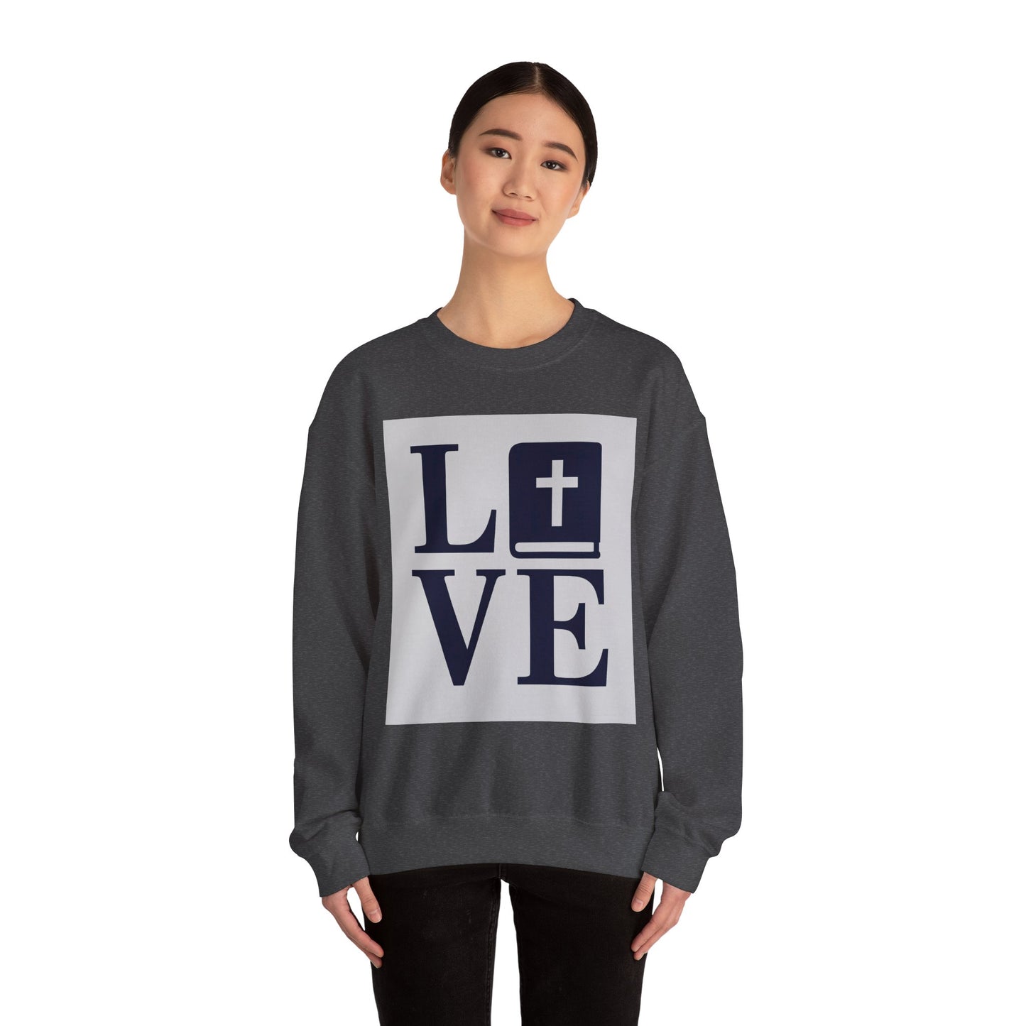 Faith-Inspired Love Crewneck Sweatshirt, Inspirational Gift for Him & Her, Cozy Religious Apparel, Perfect for Church & Special Occasions