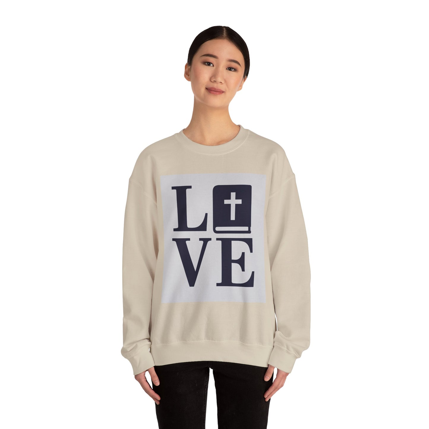 Faith-Inspired Love Crewneck Sweatshirt, Inspirational Gift for Him & Her, Cozy Religious Apparel, Perfect for Church & Special Occasions