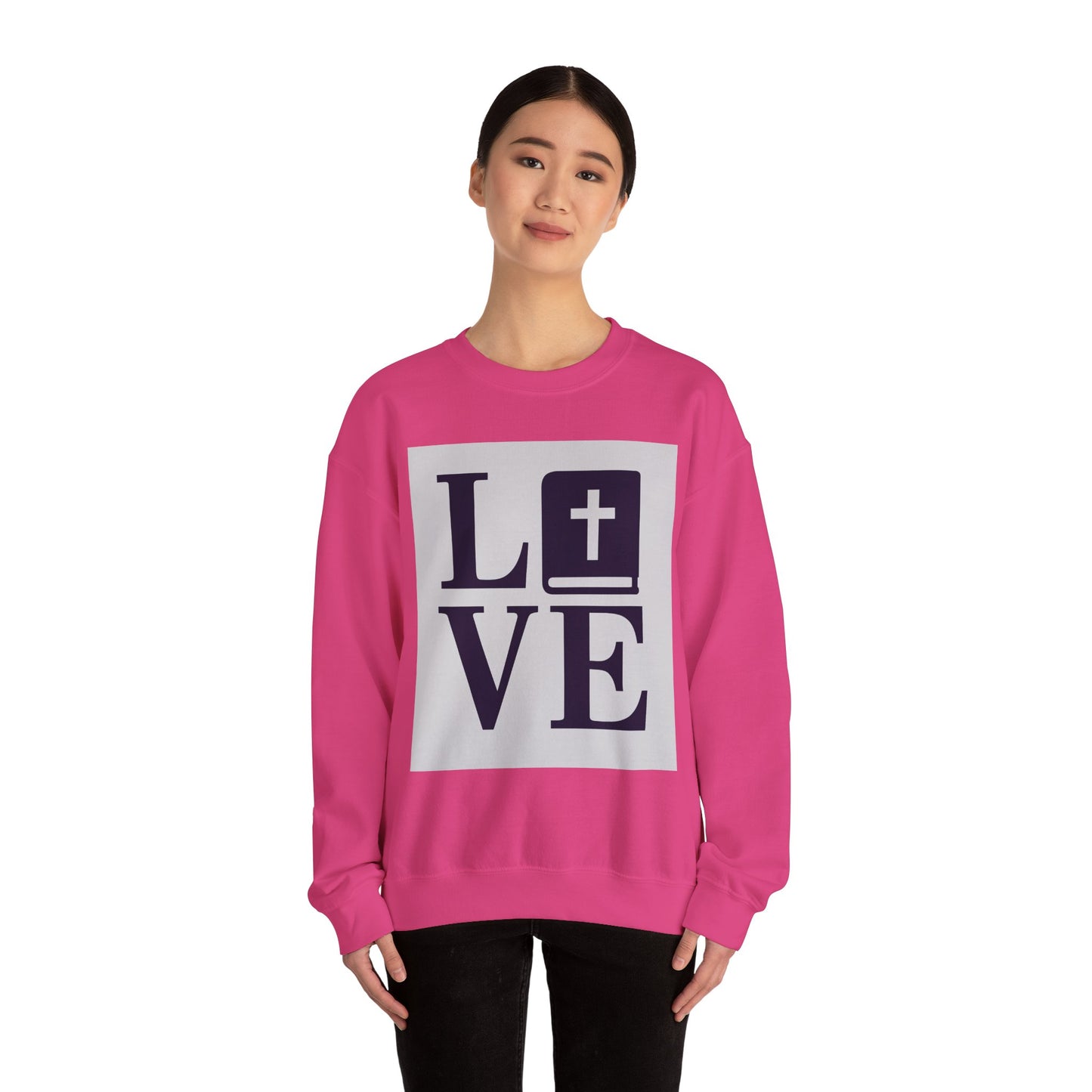 Faith-Inspired Love Crewneck Sweatshirt, Inspirational Gift for Him & Her, Cozy Religious Apparel, Perfect for Church & Special Occasions