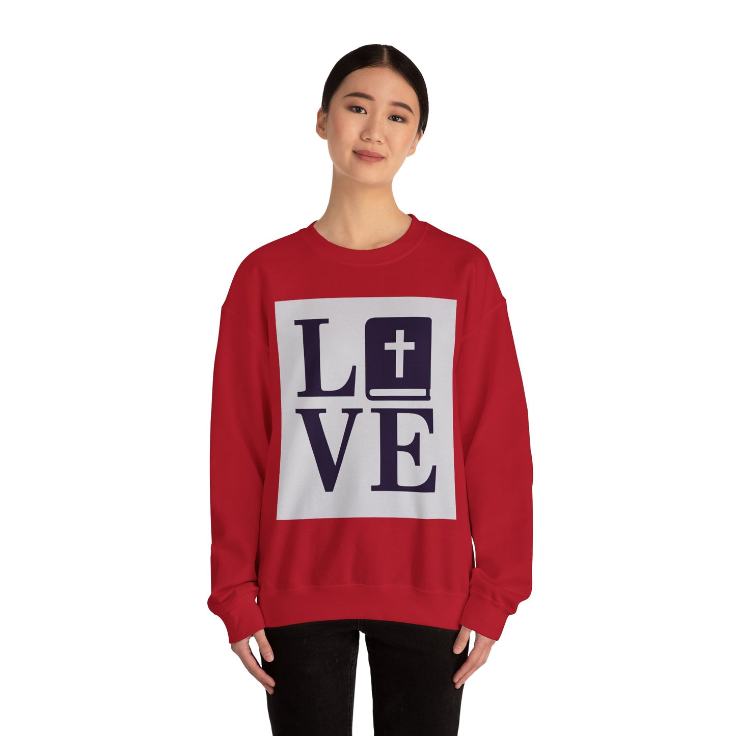 Faith-Inspired Love Crewneck Sweatshirt, Inspirational Gift for Him & Her, Cozy Religious Apparel, Perfect for Church & Special Occasions