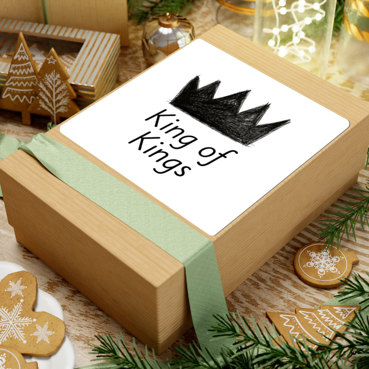 Crown Sticker Set | King of Kings | Laptop Decor, Planner Accessories, Gift for Him, Faith-Based Stickers, Wall Art